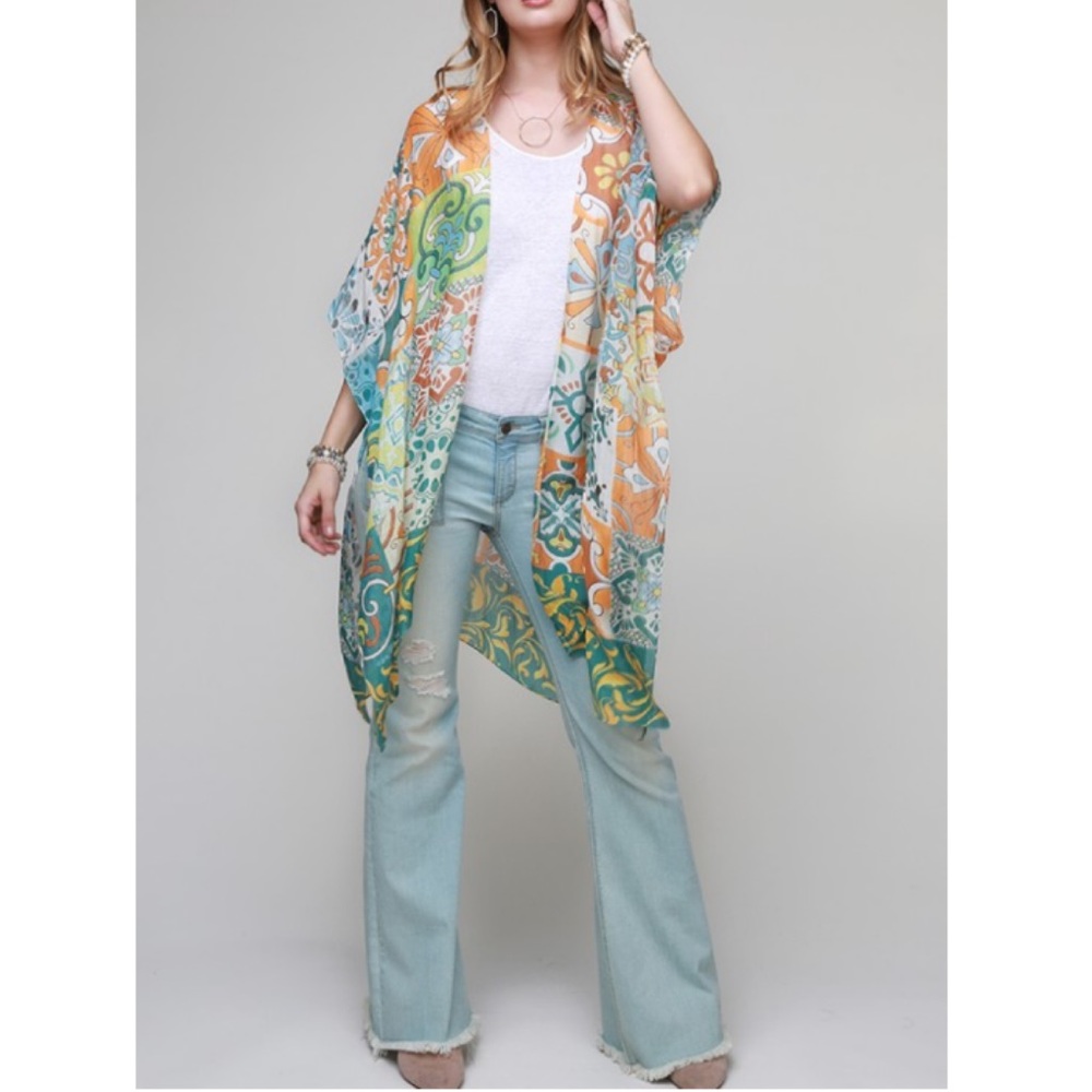 Vibrant Moroccan Tile Kimono - Picture 5 of 11